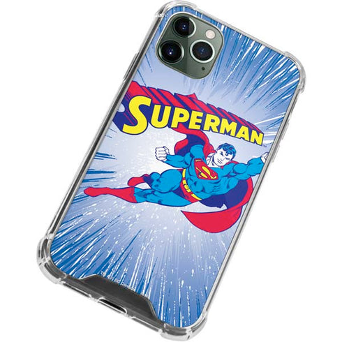 DC Comics Superman Vintage Action Pose iPhone 12 Pro Clear Case