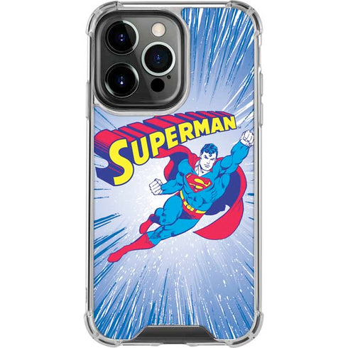 DC Comics Superman Vintage Action Pose iPhone 13 Pro Clear Case
