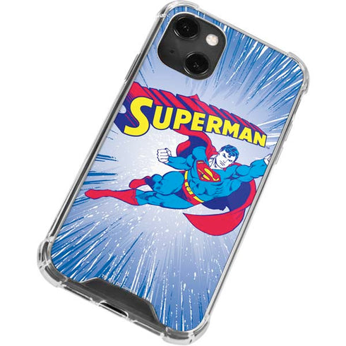 DC Comics Superman Vintage Action Pose iPhone 14 Plus Clear Case