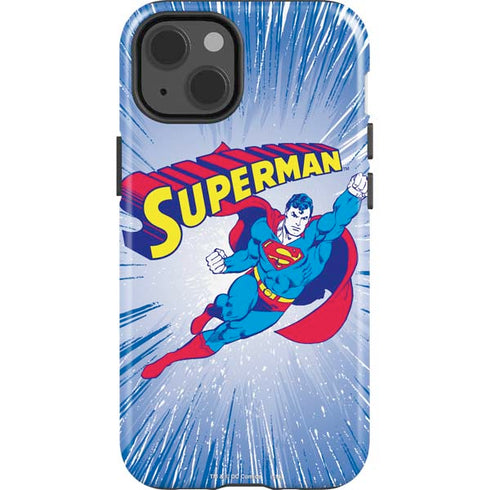 DC Comics Superman Vintage Action Pose iPhone 15 Impact Case