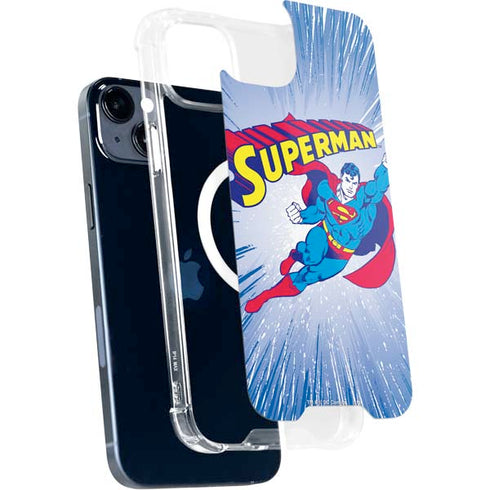DC Comics Superman Vintage Action Pose iPhone 15 Plus MagSafe Case