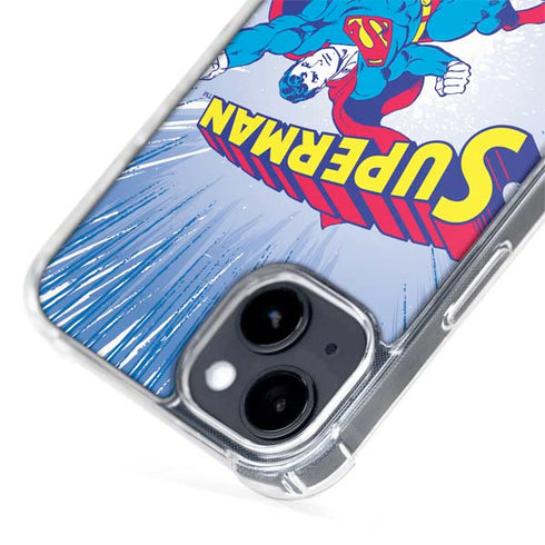 DC Comics Superman Vintage Action Pose iPhone 15 Plus MagSafe Case