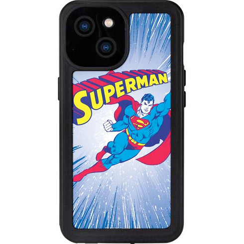 DC Comics Superman Vintage Action Pose iPhone 15 Waterproof Case