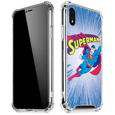 DC Comics Superman Vintage Action Pose iPhone XR Clear Case