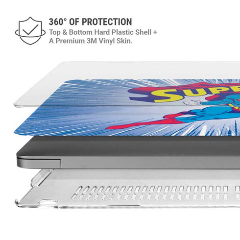 DC Comics Superman Vintage Action Pose MacBook Pro 16in (2021-25) Case plus Skin