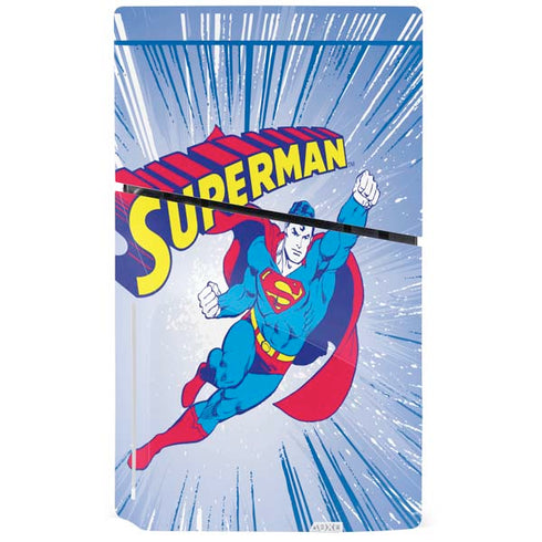 DC Comics Superman Vintage Action Pose PS5 Slim Disk Console Skin
