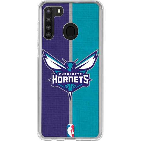 NBA Charlotte Hornets Canvas Galaxy A21 Clear Case