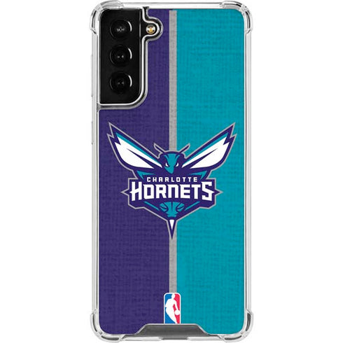 NBA Charlotte Hornets Canvas Galaxy S21 FE Clear Case