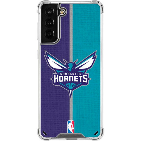 NBA Charlotte Hornets Canvas Galaxy S21 Plus 5G Clear Case