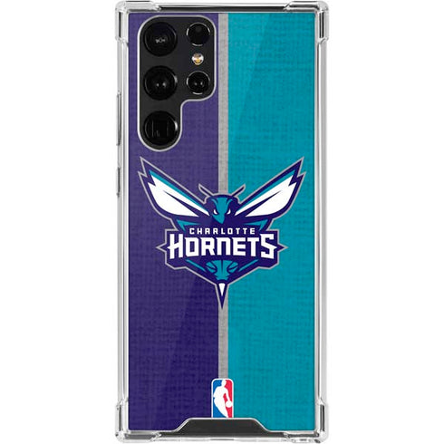 NBA Charlotte Hornets Canvas Galaxy S22 Ultra Clear Case