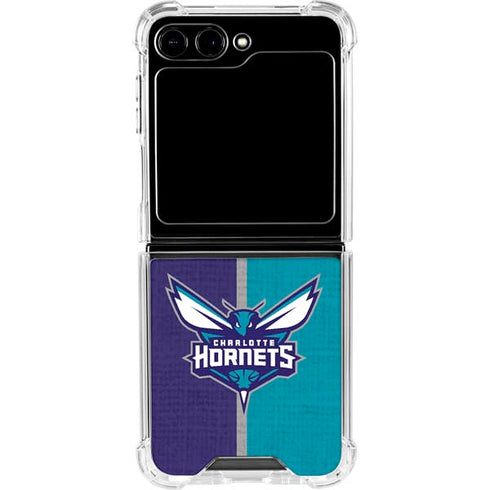 NBA Charlotte Hornets Canvas Galaxy Z Flip5 5G Clear Case