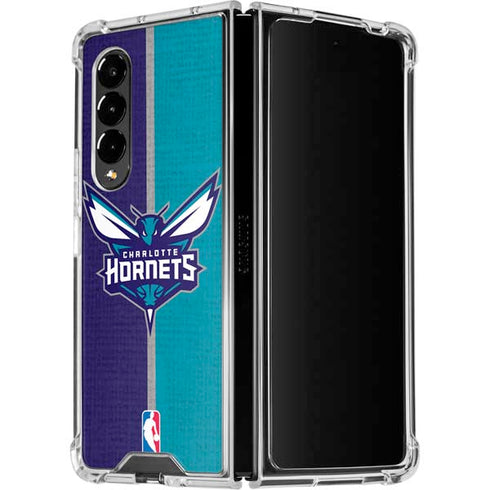 NBA Charlotte Hornets Canvas Galaxy Z Fold4 5G Clear Case
