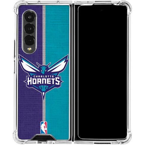 NBA Charlotte Hornets Canvas Galaxy Z Fold4 5G Clear Case