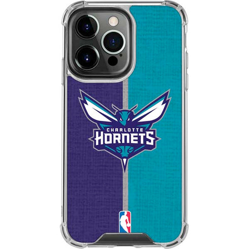 NBA Charlotte Hornets Canvas iPhone 15 Pro Clear Case