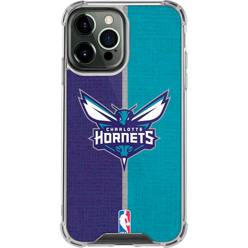 NBA Charlotte Hornets Canvas iPhone 14 Pro Max Clear Case