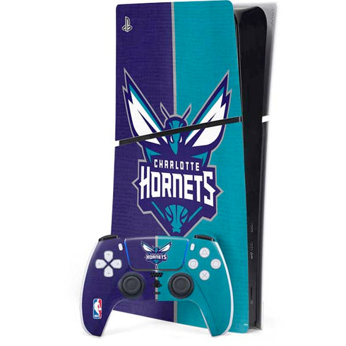 NBA Charlotte Hornets Canvas PS5 Slim Digital Edition Bundle Skin