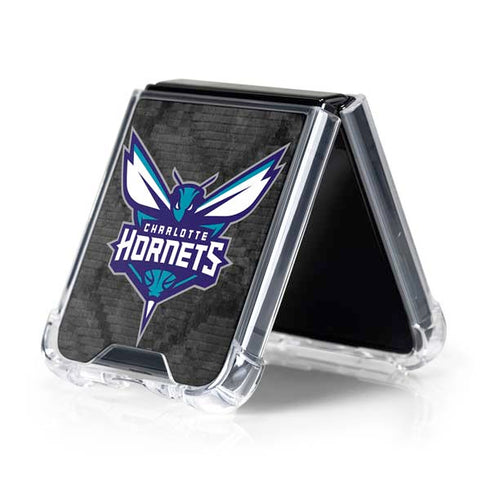 NBA Charlotte Hornets Dark Rust Galaxy Z Flip5 5G Clear Case