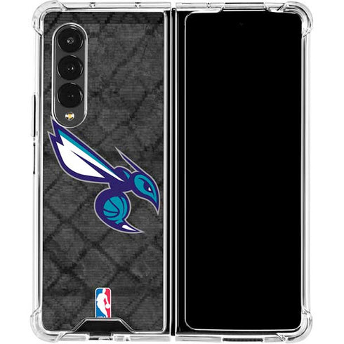 NBA Charlotte Hornets Dark Rust Galaxy Z Fold4 5G Clear Case