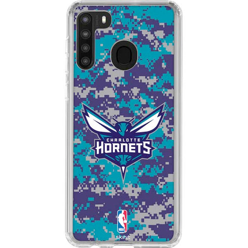 NBA Charlotte Hornets Digi Camo Galaxy A21 Clear Case