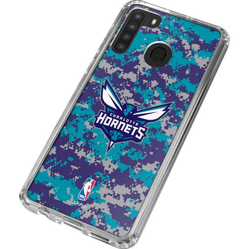 NBA Charlotte Hornets Digi Camo Galaxy A21 Clear Case