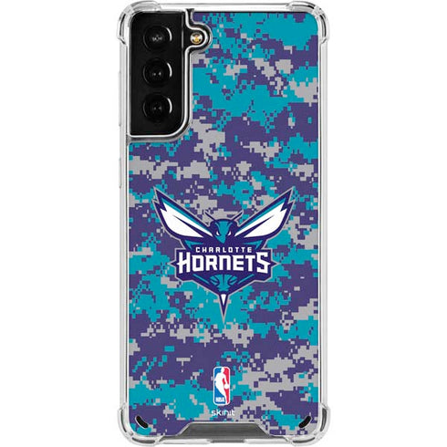 NBA Charlotte Hornets Digi Camo Galaxy S21 Plus 5G Clear Case