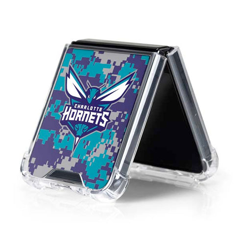 NBA Charlotte Hornets Digi Camo Galaxy Z Flip5 5G Clear Case