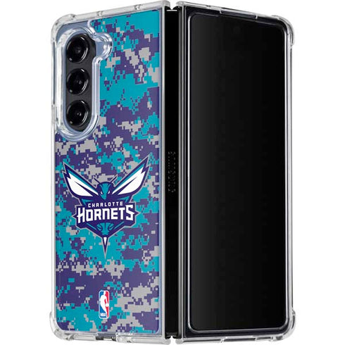 NBA Charlotte Hornets Digi Camo Galaxy Z Fold5 5G Clear Case
