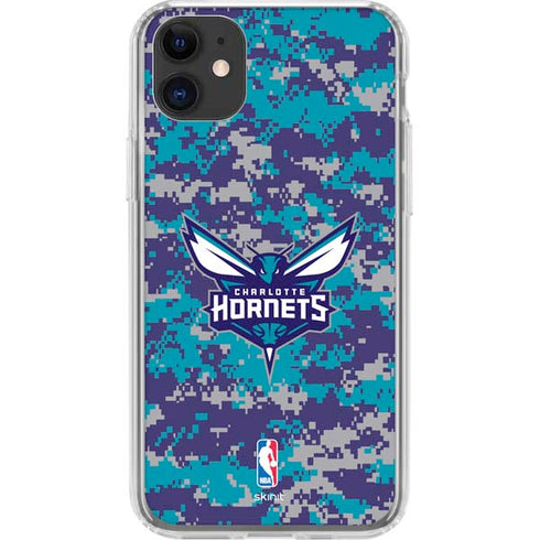 NBA Charlotte Hornets Digi Camo iPhone 11 Clear Case