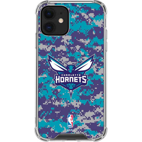 NBA Charlotte Hornets Digi Camo iPhone 12 Mini Clear Case
