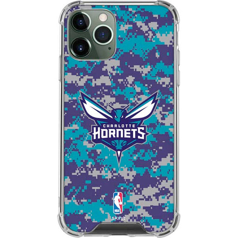 NBA Charlotte Hornets Digi Camo iPhone 12 Pro Clear Case