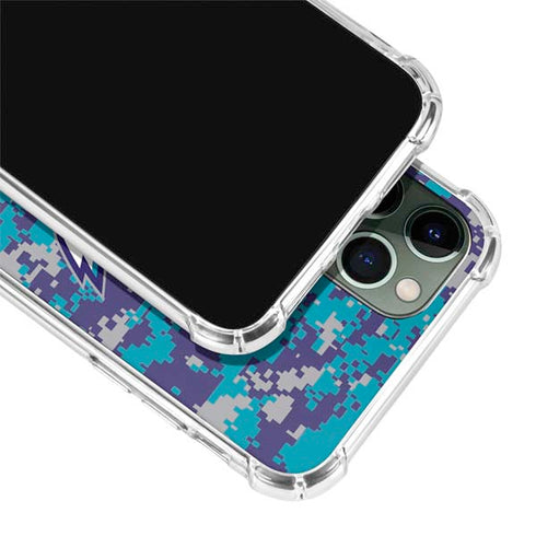 NBA Charlotte Hornets Digi Camo iPhone 12 Pro Max Clear Case