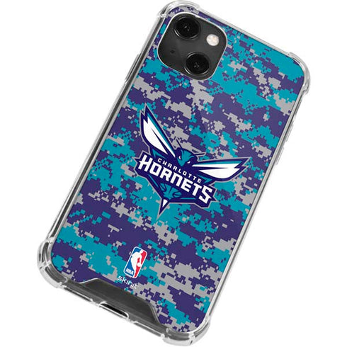 NBA Charlotte Hornets Digi Camo iPhone 13 Mini Clear Case