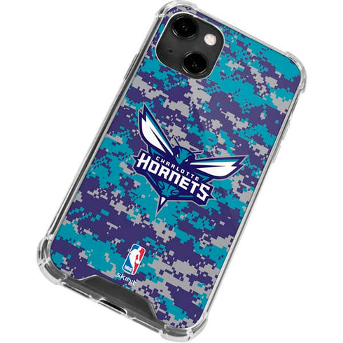 NBA Charlotte Hornets Digi Camo iPhone 14 Clear Case