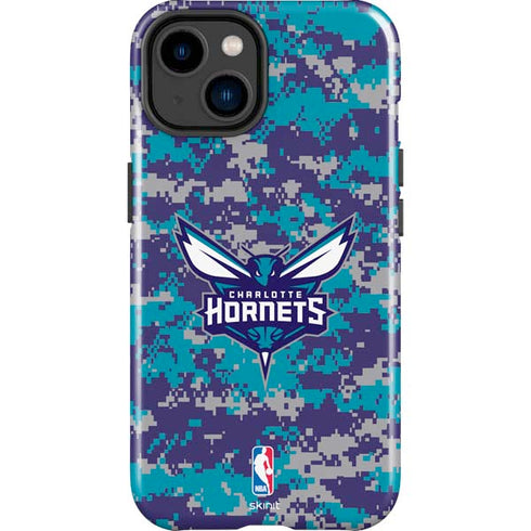 NBA Charlotte Hornets Digi Camo iPhone 15 Plus Impact Case