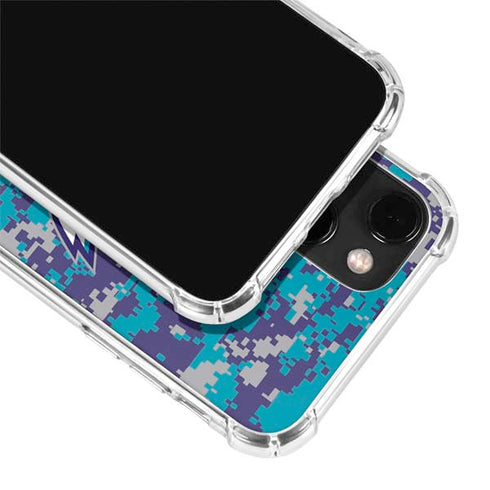 NBA Charlotte Hornets Digi Camo iPhone 14 Plus Clear Case