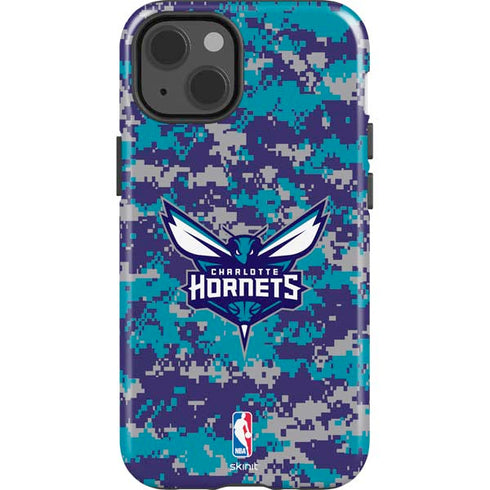 NBA Charlotte Hornets Digi Camo iPhone 15 Impact Case