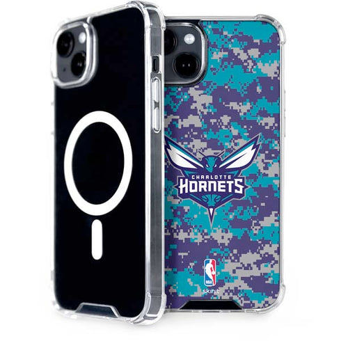 NBA Charlotte Hornets Digi Camo iPhone 15 Plus MagSafe Case