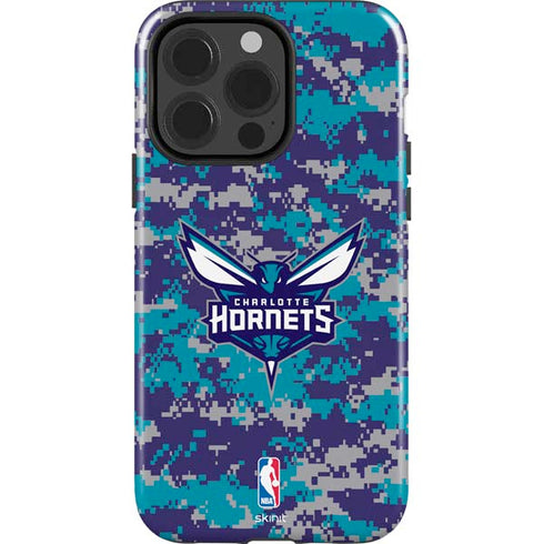 NBA Charlotte Hornets Digi Camo iPhone 15 Pro Impact Case