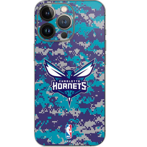 NBA Charlotte Hornets Digi Camo iPhone 15 Pro Skin