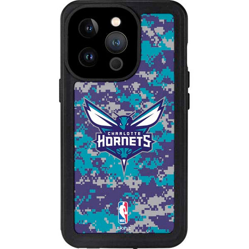 NBA Charlotte Hornets Digi Camo iPhone 14 Pro Waterproof Case