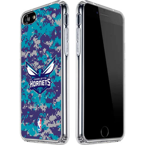 NBA Charlotte Hornets Digi Camo iPhone SE (2nd & 3rd Gen) Clear Case