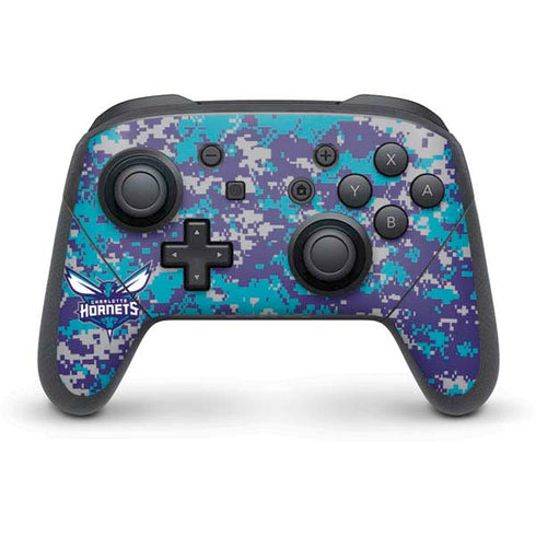 NBA Charlotte Hornets Digi Camo Nintendo Switch Pro Controller Skin
