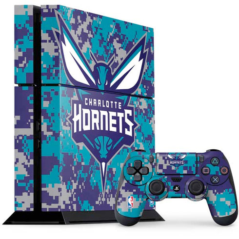 NBA Charlotte Hornets Digi Camo PS4 Console and Controller Bundle Skin
