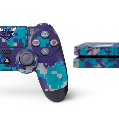 NBA Charlotte Hornets Digi Camo PS4 Console and Controller Bundle Skin