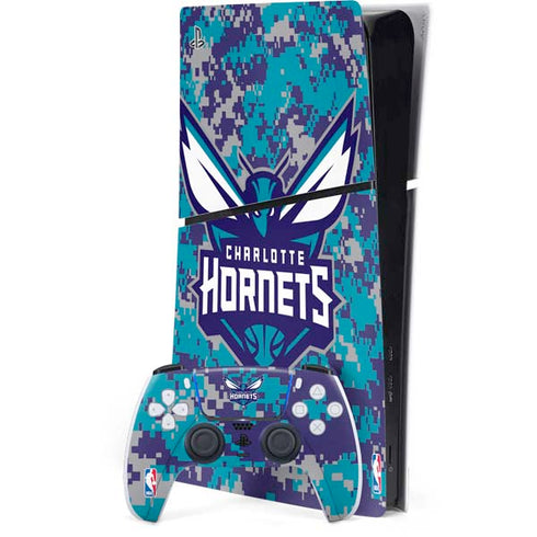 NBA Charlotte Hornets Digi Camo PS5 Slim Digital Edition Bundle Skin