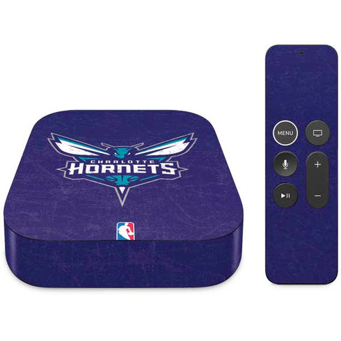 NBA Charlotte Hornets Distressed-Purple Apple TV Skin