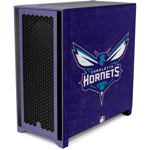 NBA Charlotte Hornets Distressed-Purple Corsair 4000D Tempered Glass Mid-Tower ATX Case Skin