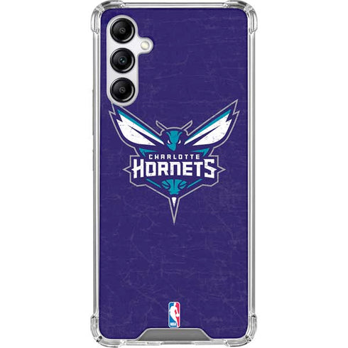 NBA Charlotte Hornets Distressed-Purple Galaxy A15 5G Clear Case