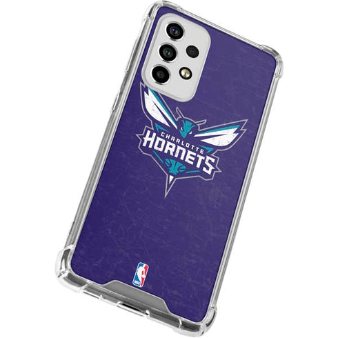 NBA Charlotte Hornets Distressed-Purple Galaxy A53 5G Clear Case