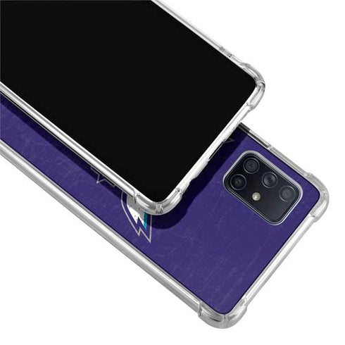 NBA Charlotte Hornets Distressed-Purple Galaxy A71 5G Clear Case